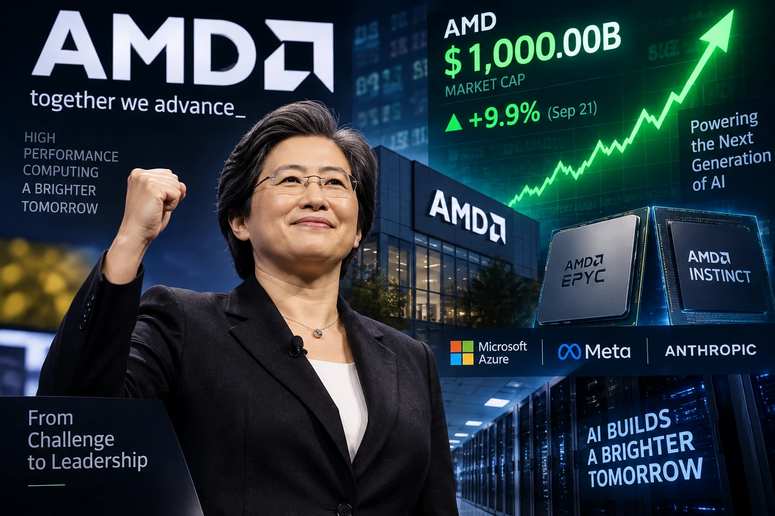 AMD, 시가 총액 1조달러 달러 넘어서